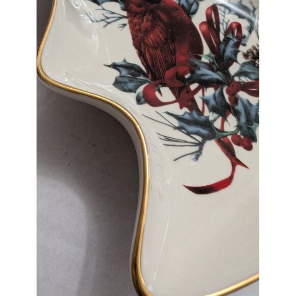 Lenox China Winter Greetings Cardinal on pine tree branch Christmas Tree trinket - Picture 6 of 12